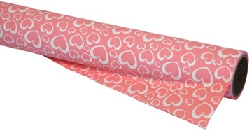 PAPIER OZDOBNY W SERCA DO KWIATÓW FOLIA OZDOBNA WALENTYNKI 50CM 8,2M