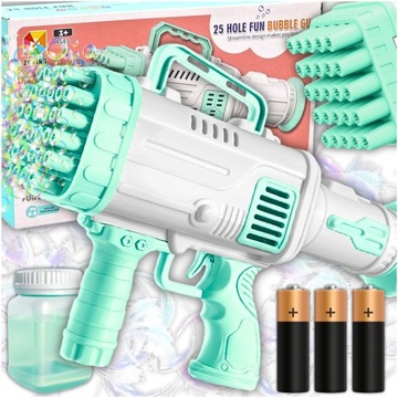 PISTOLET NA BAŃKI ROBIENIA PUSZCZANIA BANIEK MYDLANYCH WYRZUTNIA BUBBLE GUN