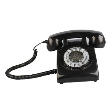 Retro Rotary Dial Home Phones Przewodowe czarne