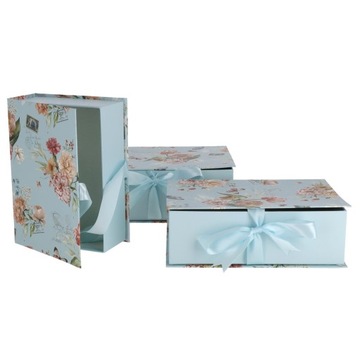 Flower box pudełko na kwiaty a'la książka kwiecista niebieska