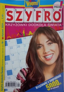 Krzyżówki Wiem! SZYFRO DOOKOŁA ŚWIATA 1/2024