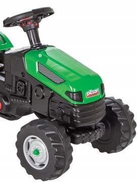 ДЕТСКИЙ ТРАКТОР С ПЕДАЛАМИ С ПРИЦЕПОМ, БОЛЬШОЙ ЗЕЛЕНЫЙ 143 СМ, СИГНАЛ