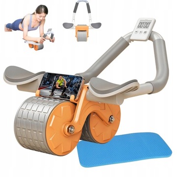 KOŁO DO ĆWICZEŃ MIĘŚNI BRZUCHA CORE ROLKA + TIMER + MAT
