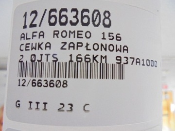 ALFA 156 CÍVKA ZAPALOVACÍ 0221604103 2,0 JTS