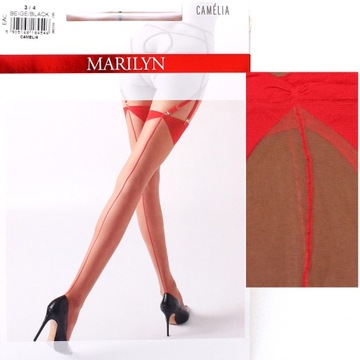 Marilyn CAMELIA R3/4 pończochy do pasa szew