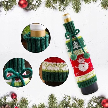 РОЖДЕСТВЕНСКОЕ УКРАШЕНИЕ ДЛЯ БУТЫЛКИ ВИНА 3 ШТ.