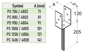 Бетонный столбчатый фундамент типа У ПС 140, горячеоцинкованный