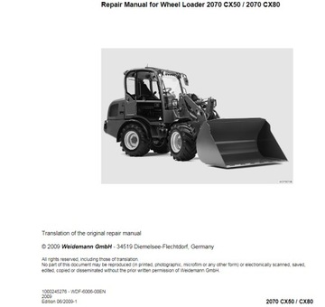 Repair Manual for Wheel Loader 2070 CX50 / 2070 CX80