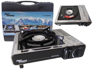KUCHENKA TURYSTYCZNA PRZENOŚNA NA KARTUSZE ALPEN CAMPING MONT BLANC CHROM