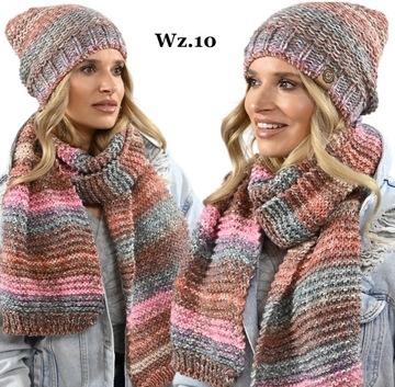 ПОЛЬСКИЙ Комплект из толстой шапки + шарфика и шарфика.