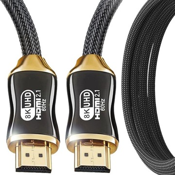 KABEL PRZEWÓD HDMI MOCNY 2.1 ULTRA HDR 8K 60Hz 4K 120Hz HDR 1.5m 150CM