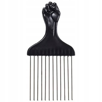 РАСЧЕСКА ДЛЯ ВКУРНЫХ ВОЛОС «АФРО-ПИКЕР» С МЕТАЛЛИЧЕСКИМ ШИРОКИМ ЗУБКОМ