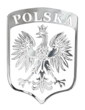 Naklejka Niklowana POLSKA Herb