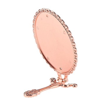 Зеркало ручное с ручкой, зеркало для макияжа для Heimsalon Rose Gold