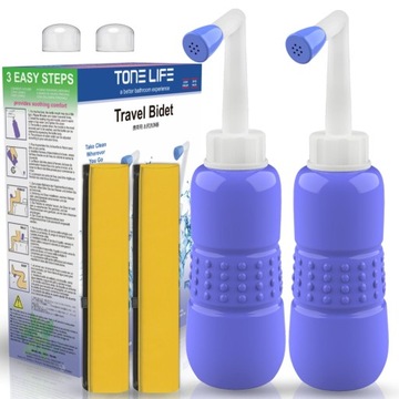 PRZENOŚNY BIDET RĘCZNY 2 SZTUKI 450ML TONELIFE