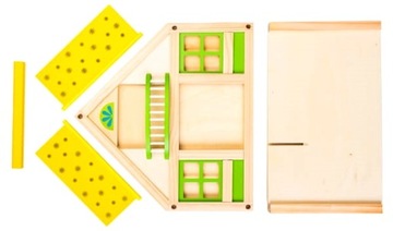 ДЕРЕВЯННЫЙ двухэтажный кукольный домик Дорис + МЕБЕЛЬ