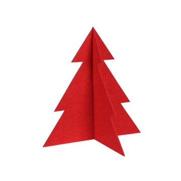 Choinka stojąca filcowa Pine czerwona 22 x 23 cm