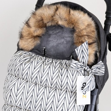 OTULACZ ŚPIWOREK NA ZIMĘ CIEPŁY MIĘSISTY NA SANKI DO FOTELIKA MIĘKKI ŚPIWÓR