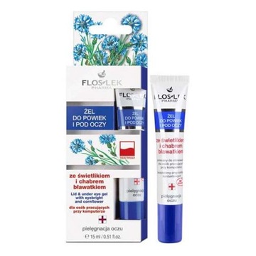 Floslek 15 ml żel do powiek i pod oczy ze świetlikiem i chabrem bławatkiemc