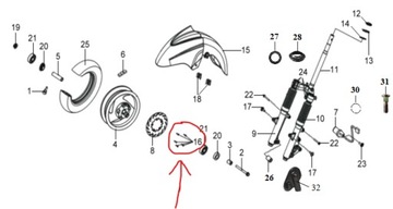 БОЛТ ТОРМОЗНОГО ДИСКА Sym GTS 125cc OEM!