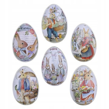 6 sztuk Diy jaja zabawki Wielkanoc jajko blaszane