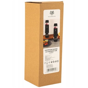 ELEKTRYCZNY MŁYNEK do SOLI i PIEPRZU USB-C LED MŁYNEK do PRZYPRAW DIODA LED