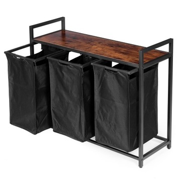 Корзина для сортировки белья, 3 корзины, стальная полка, чердачная конструкция.