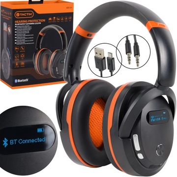 SŁUCHAWKI OCHRONNE NAUSZNIKI RADIO FM, BLUETOOTH 5,3 Funkcja LIS - TACTIX