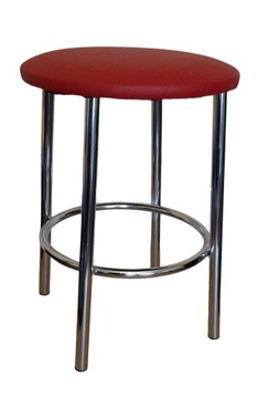 Taboret chromowy Jopek czerwony Eko. Do kuchni.