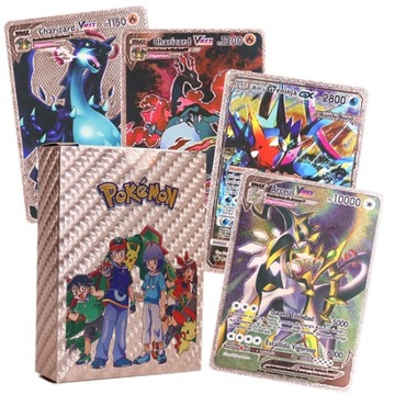 55 SZTUK KARTY POKEMON KOLEKCJONERSKIE RÓŻOWE