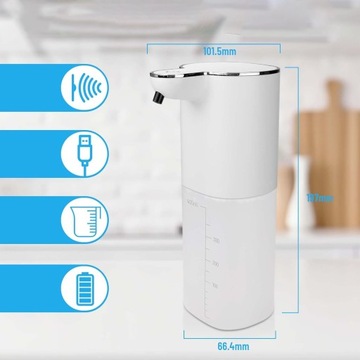 АВТОМАТИЧЕСКИЙ USB-ДИСПЕНСЕР ДЛЯ ЖИДКОГО МЫЛА, БЕСКОНТАКТНЫЙ ДАТЧИК 400 МЛ IPX5