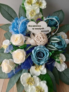 Komplet wkład do wazonu + Stroik na grób wiązanka