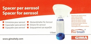 Komora inhalacyjna tuba spejser z maską dla dzieci 5+/Dorosli
