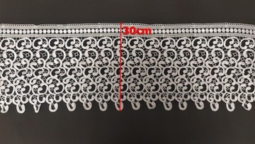 Gipiura Angielka Koronka ozdobna Biała 30 cm na Metry do Firan SUPER JAKOŚĆ