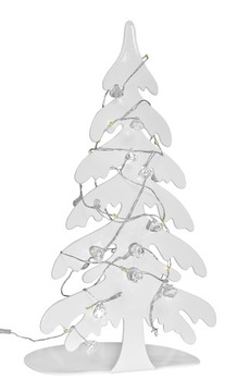 CHOINKA z metalu OZDOBA ŚWIĄTECZNA dekoracja 30cm biała