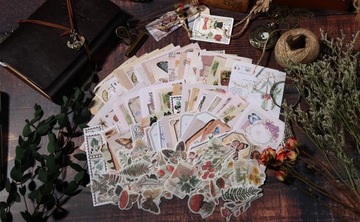 НАКЛЕЙКИ ДЛЯ Скрапбукинга ЦВЕТЫ ЖИВОТНЫЕ РАСТЕНИЯ ВИНТАЖ ДЛЯ ПЛАНИРОВЩИКА ДЛЯ БЛОКНОТА