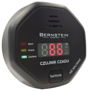 Alarm Czujnik CZADU Wykrywacz Tlenku Węgla LCD