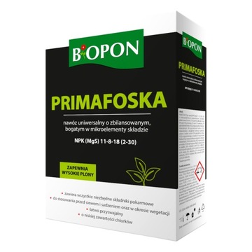 BIOPON NAWÓZ PRIMAFOSKA UNIWERSALNY DO WARZYW DRZEW KRZEWÓW KWIATÓW 1KG