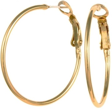 Kolczyki ZŁOTE Colibra koła 3-4cm cieniutkie 24K ZŁOTO