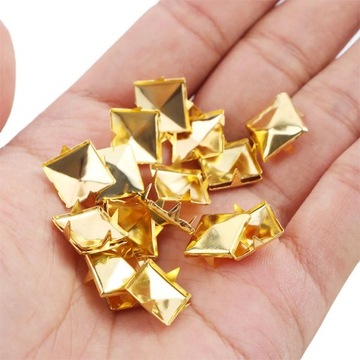 100 шт. 6-12 мм 4 заклепки с когтями квадратные круглые металлические шпильки с шипами пирамидальные заклепки