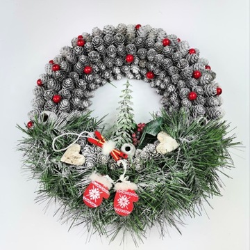 Wianek bożonarodzeniowy świąteczny SZYSZKI sztuczna choinka