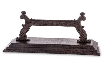 Żeliwny dekoracyjny brązowy skrobak czyszczarka do butów