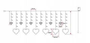 Украшение ко ДНЮ ВАЛЕНТИНА, светящаяся гирлянда, ФОН СЕРДЦА, подарок ко Дню Святого Валентина