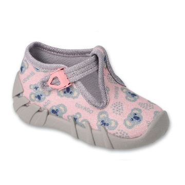Buty kapcie do przedszkola 23 zapinka róż Befado