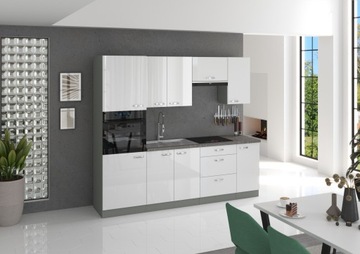 Meble kuchenne BIANCA biały połysk cichy domyk