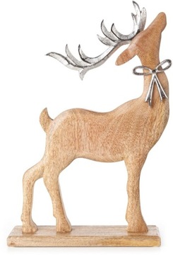 RENIFER FIGURKA NA ŚWIĘTA 42 CM OZDOBA ŚWIĄTECZNA