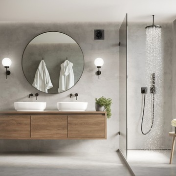 Вентилятор для ванной черный 125мм Производительность 150м3/ч Очень тихий Dospel