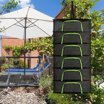 СЕТКА ДЛЯ СУШКИ ТРАВ 6-СЛОЙНАЯ СУШИЛКА ДЛЯ ТРАВ ЧЕРНАЯ ПОДВЕСНАЯ СЕТКА