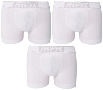 6 X GATTA BOXER BOKSERKI MĘSKIE BAWEŁNA BIAŁE CZARNE M