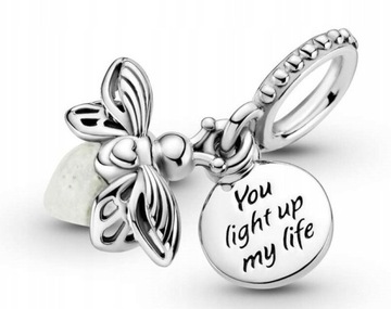 Charms świecący w ciemności świetlik srebro 925